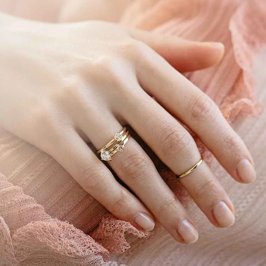 ReMind mini Solitaire 18K Gold or Whitegold Ring w. Lab-Grown Diamond