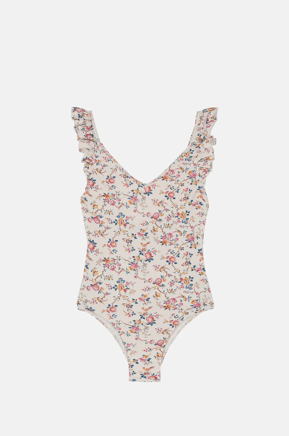 Reva Bathing Suit Cream Retro Garden