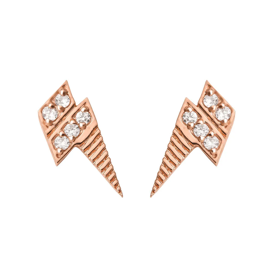 Roaring Thunder 18K Rose Gold Stud w. Diamond