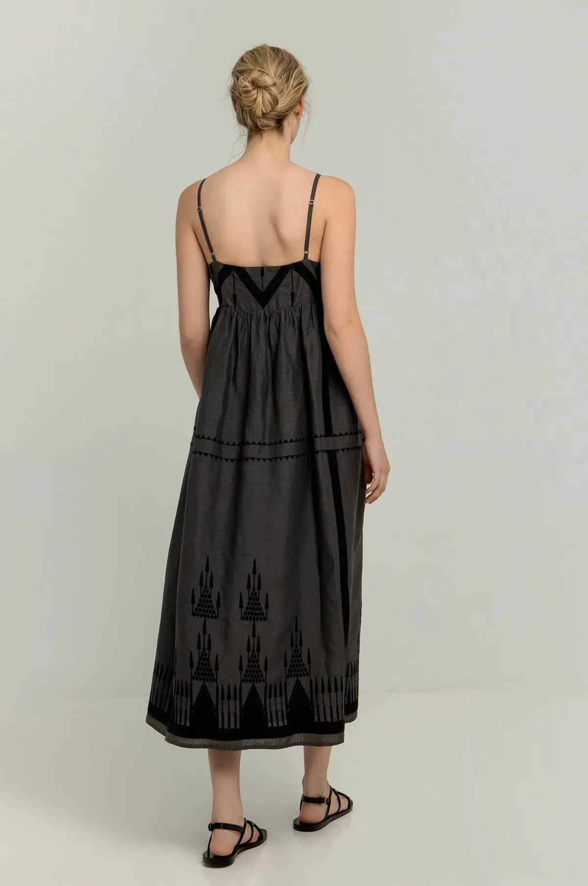 Roots Maxi Dress Charcol/Black