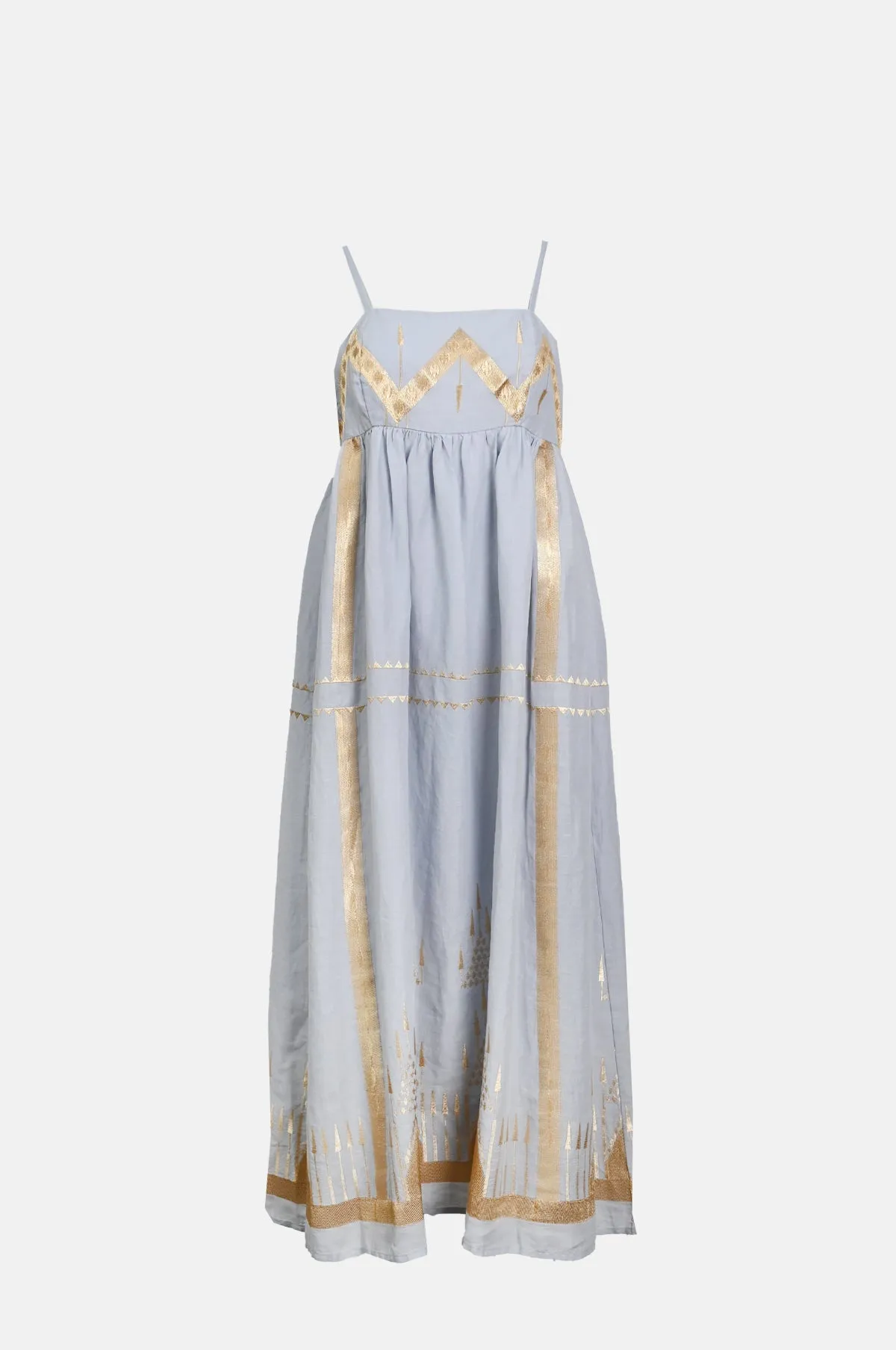 Roots Maxi Dress Light Grey/Gold