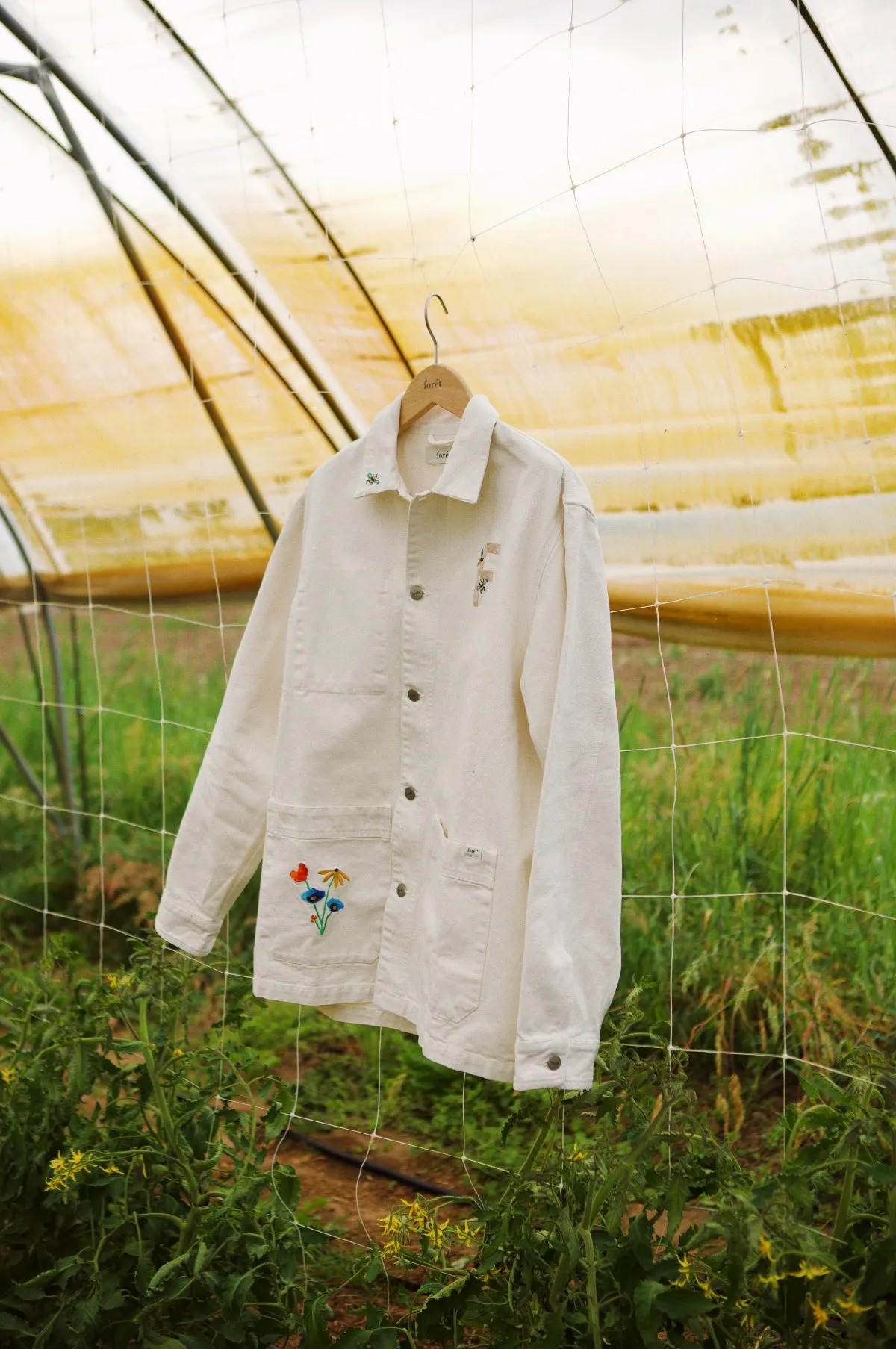 Rowan Embroidery Canvas Overshirt Cloud