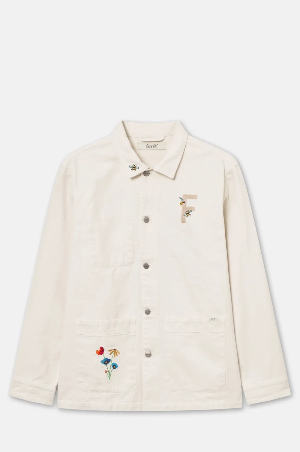 Rowan Embroidery Canvas Overshirt Cloud