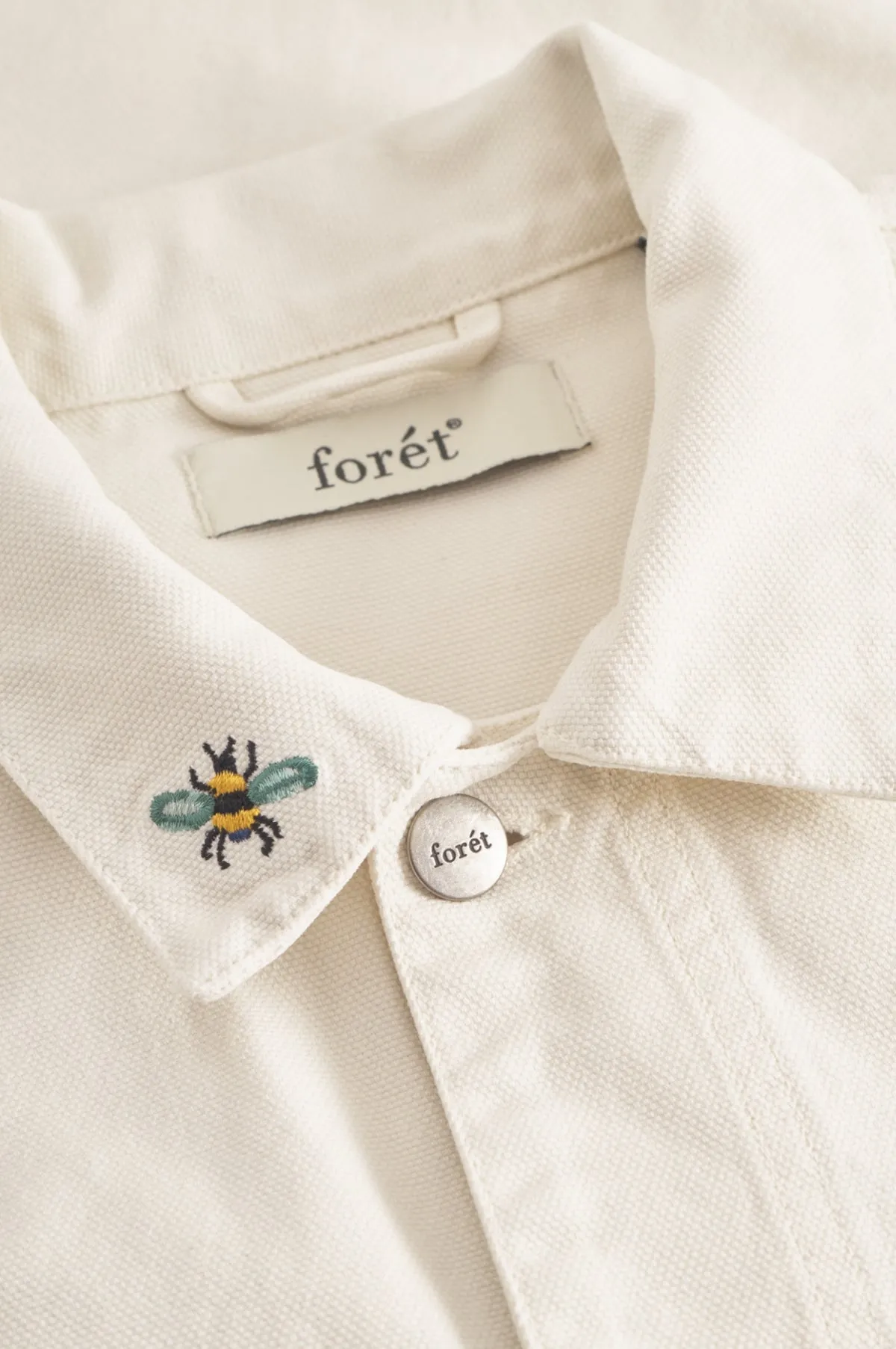 Rowan Embroidery Canvas Overshirt Cloud