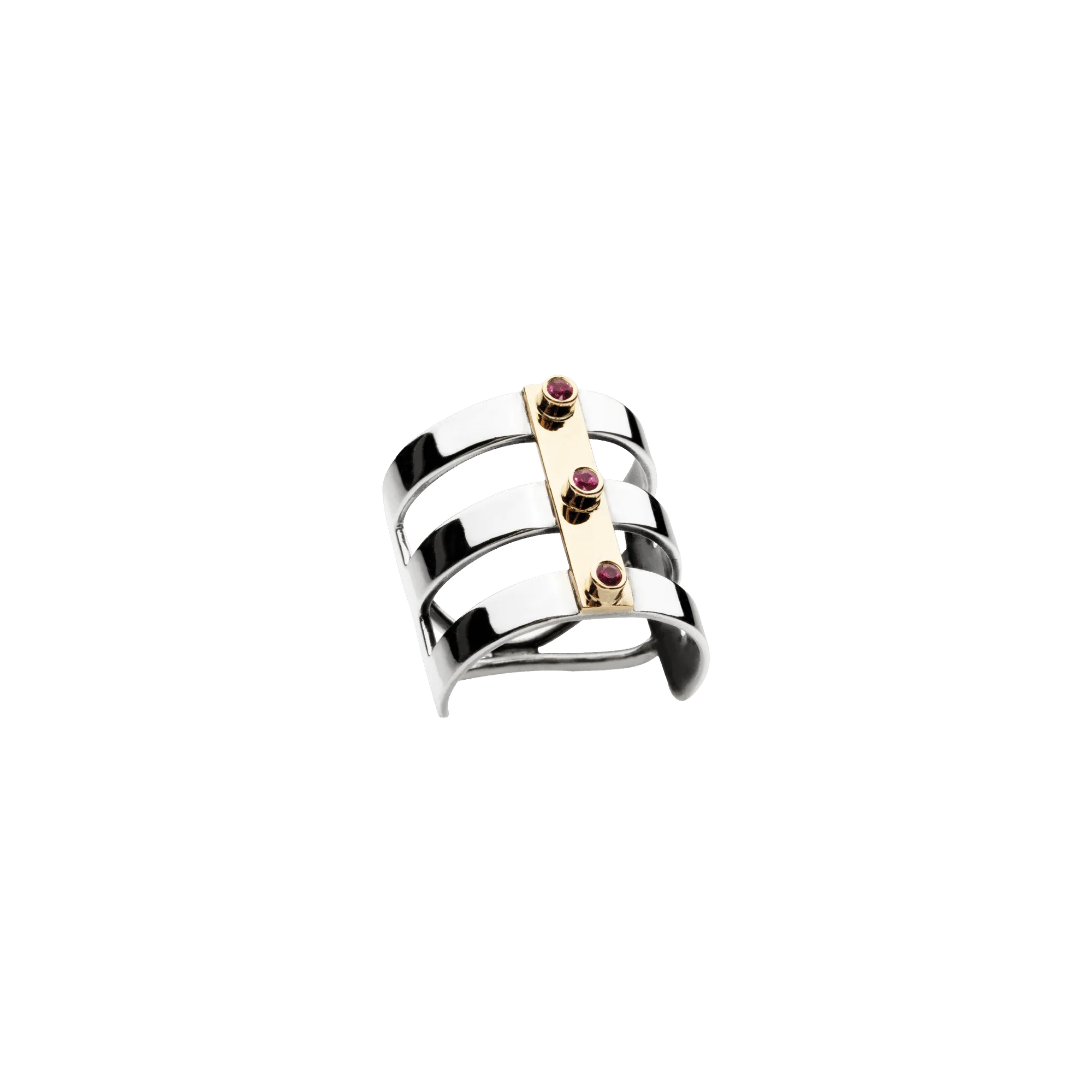 Ruby District Ring Silver, Gold