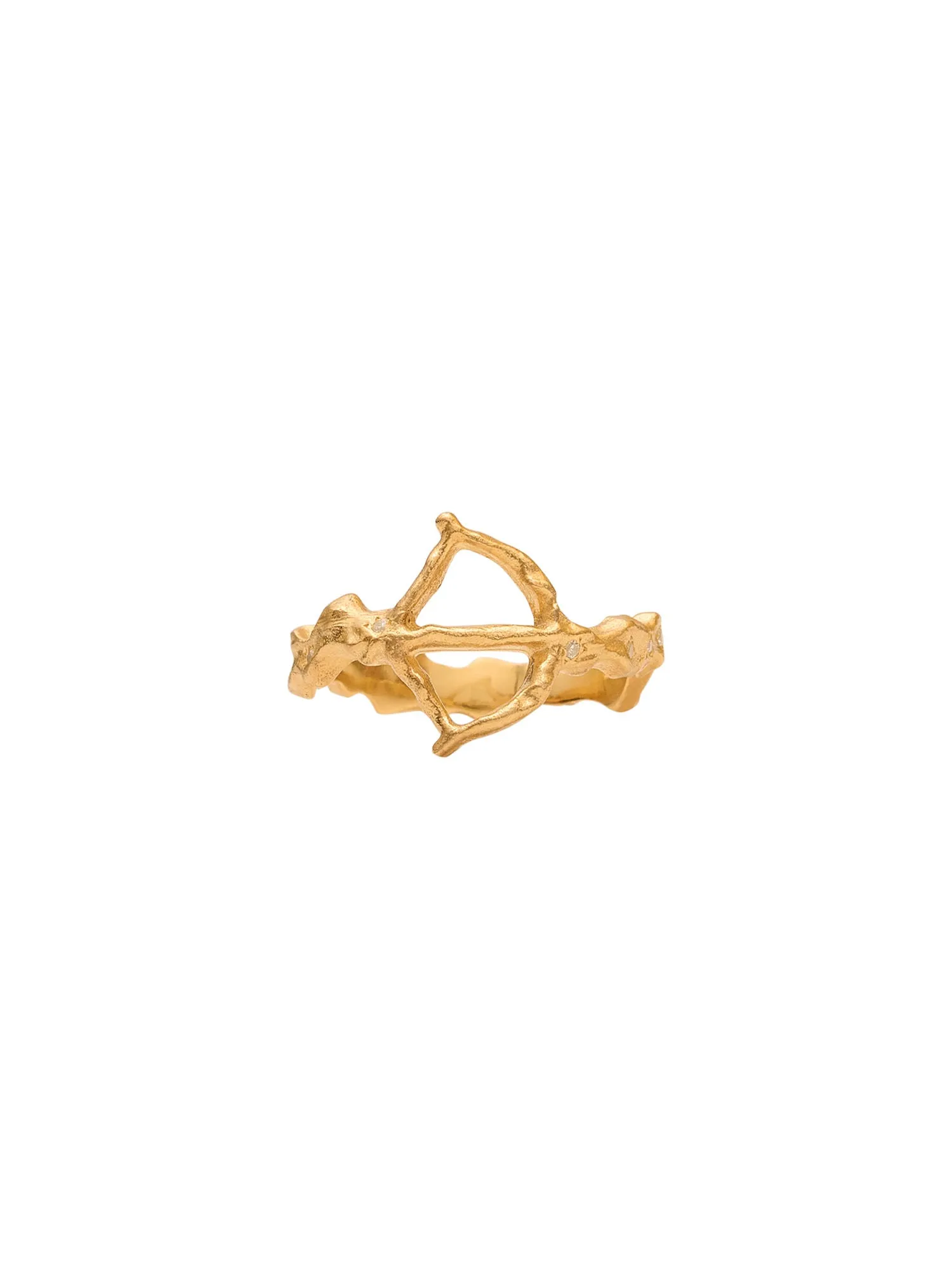 Sagittarius 18K Gold Ring w. Diamonds