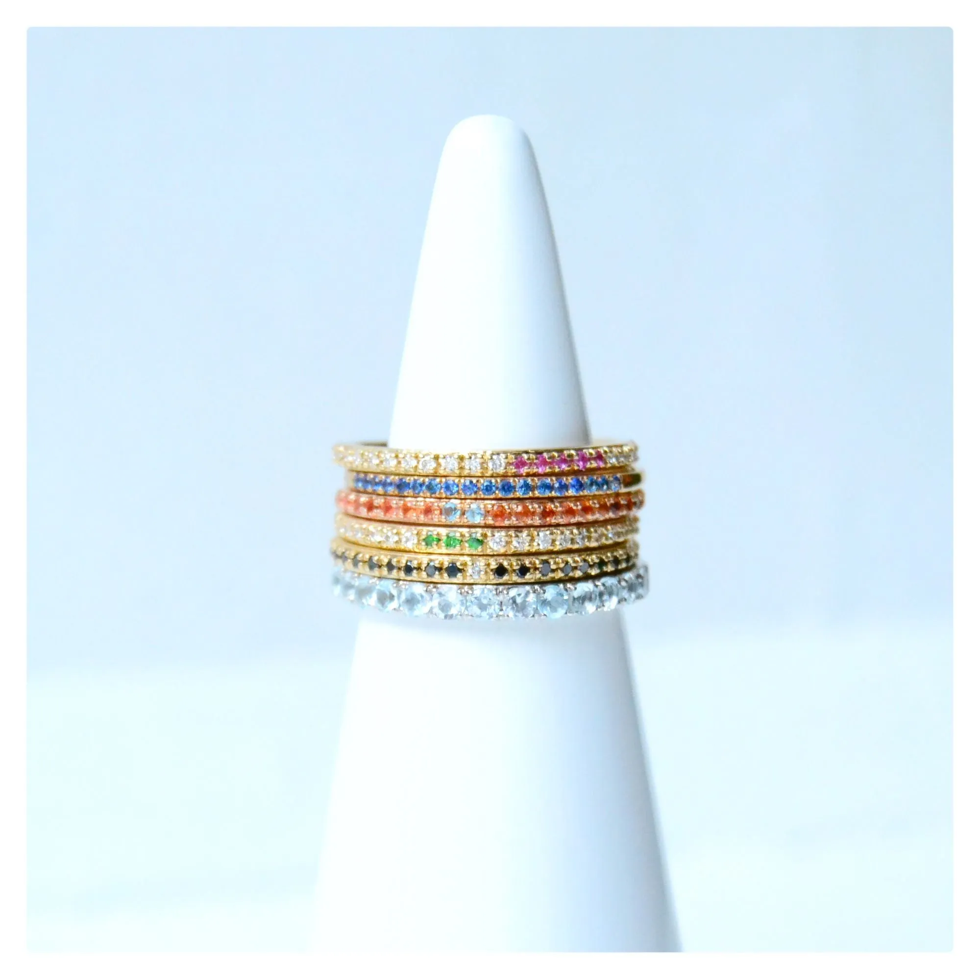 Sarah Lil Aqua 14K Whitegold Ring w. Aquamarines