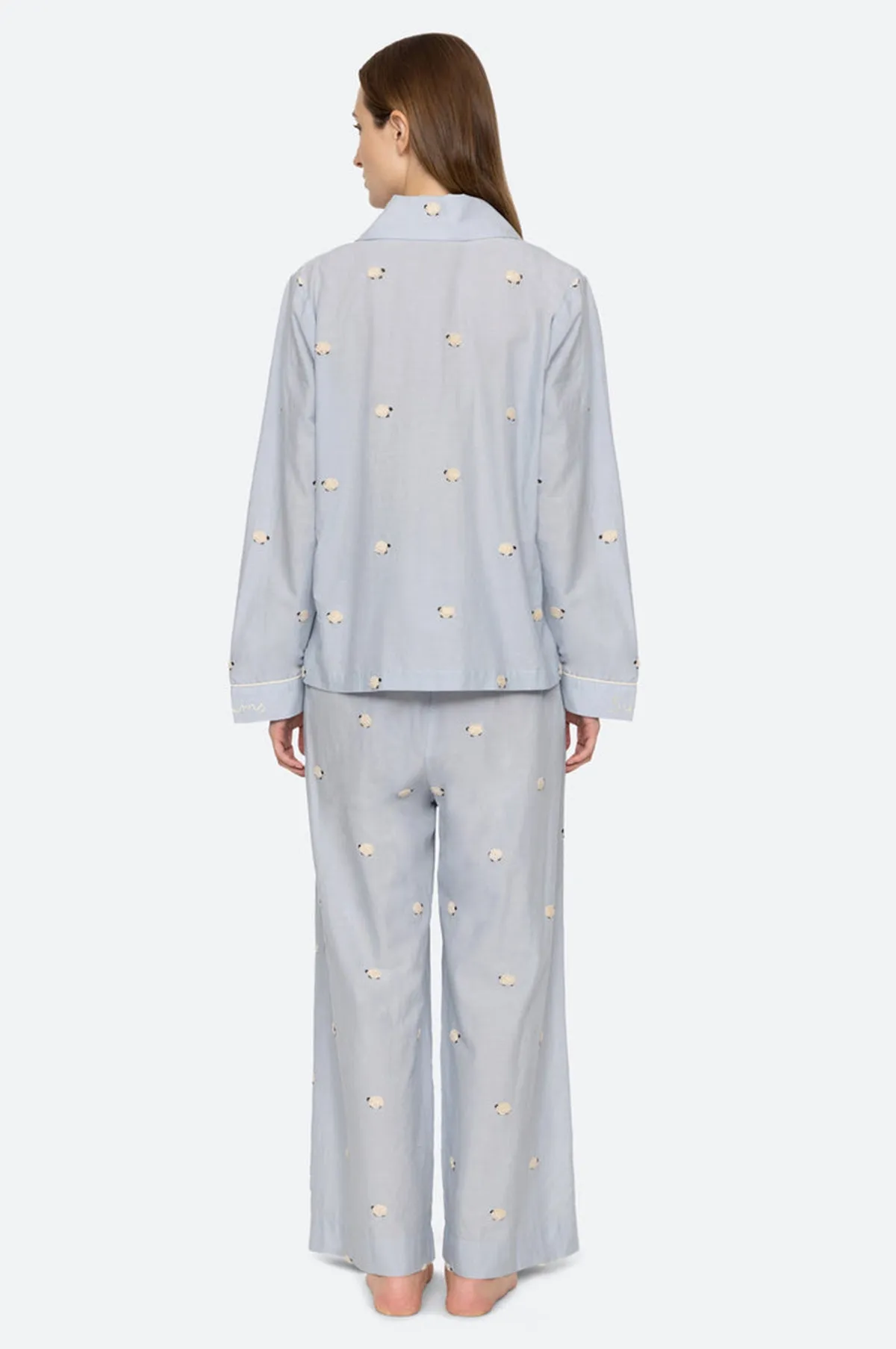 Sheep Sleepwear Button Down PJ Set Sky
