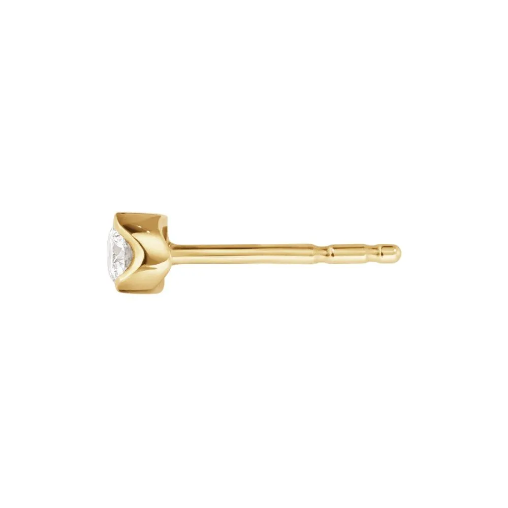 Signature 18K Gold Stud w. 0.20ct Diamond