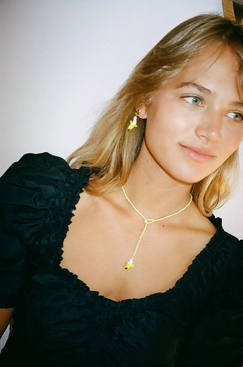 Simple Banana Necklace Yellow Beads