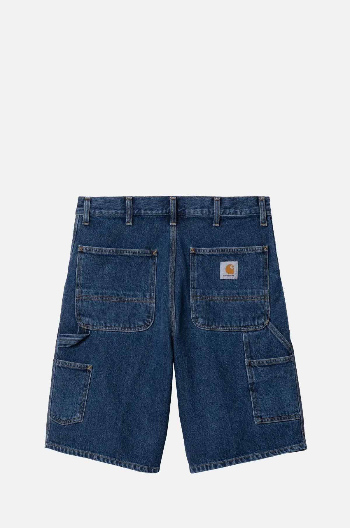 Single Knee Short Denim Blue