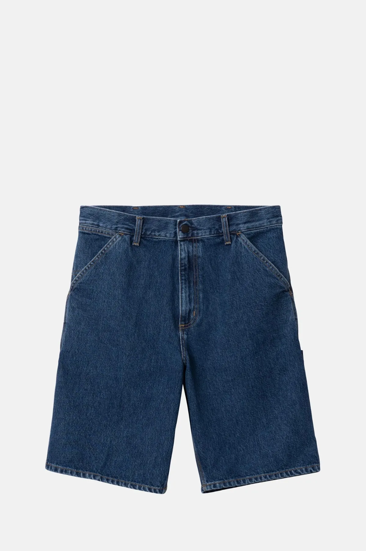 Single Knee Short Denim Blue