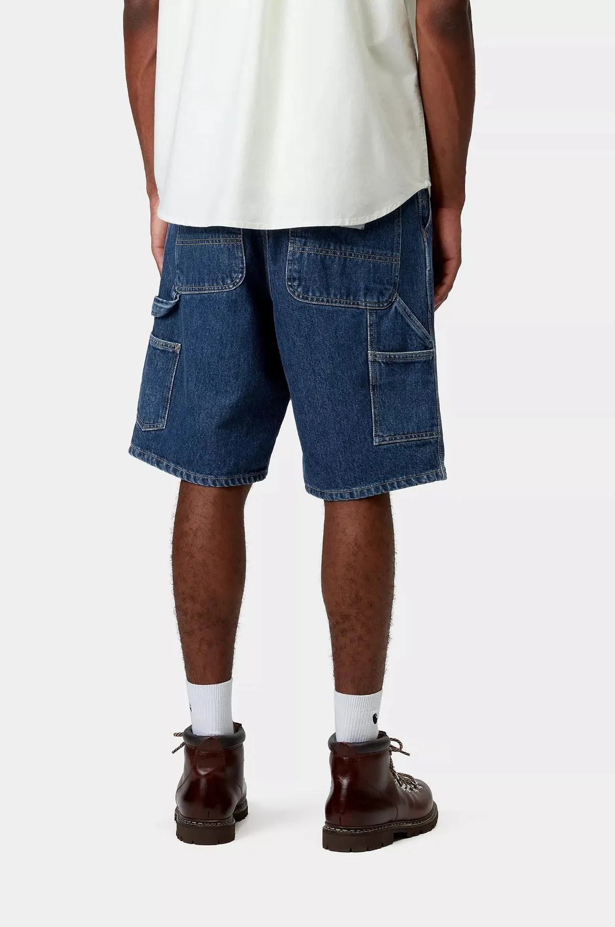 Single Knee Short Denim Blue