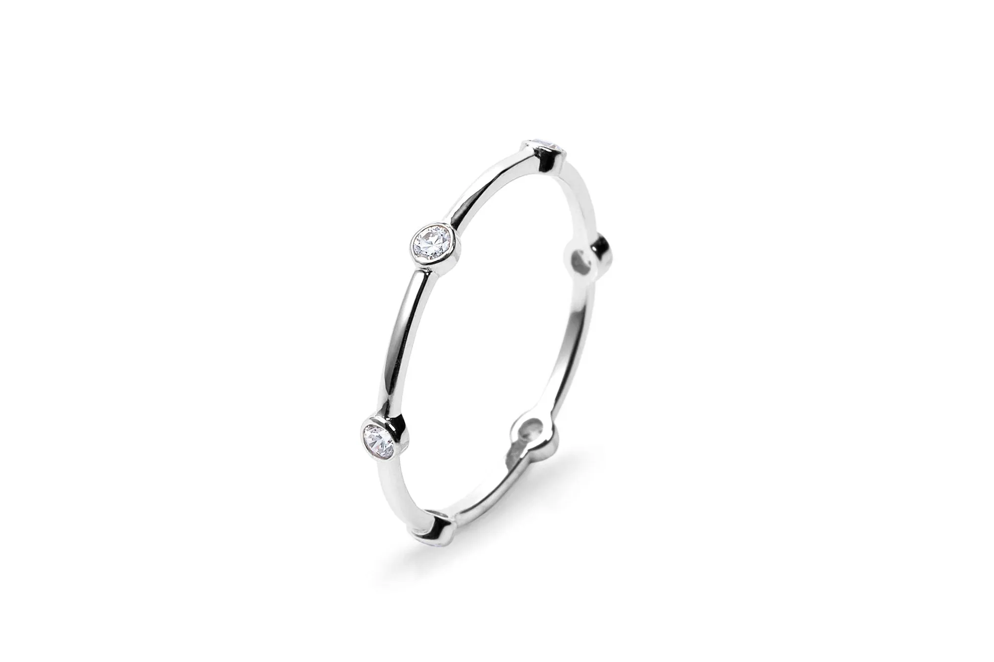 Six Diamond 14K Whitegold Band