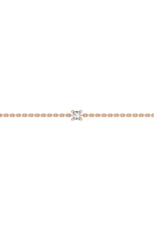 Solitaire 18K Rose Gold Bracelet w. Lab-Grown Diamond