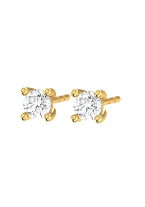 Solitaire Mini 18K Gold Stud w. Lab-Grown Diamond