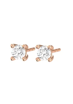 Solitaire Mini 18K Stud Earring w. Lab-Grown Diamond