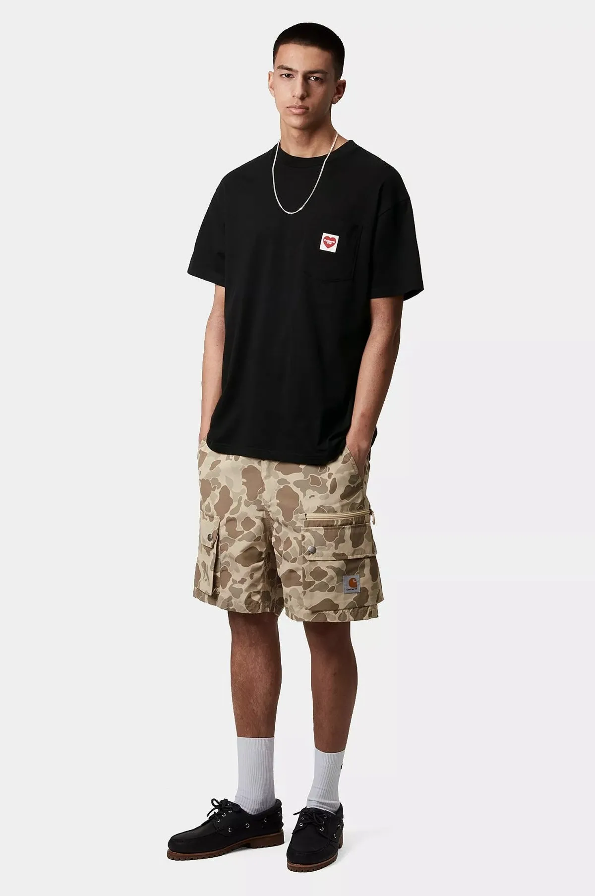 S/S Pocket Heart T-Shirt Black/Red