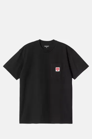 S/S Pocket Heart T-Shirt Black/Red
