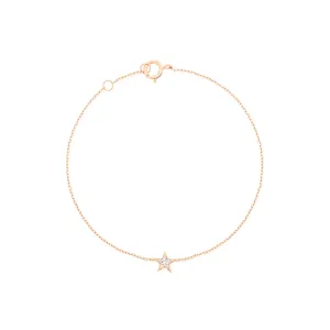 Star 18K Rose Gold Bracelet w. Diamonds