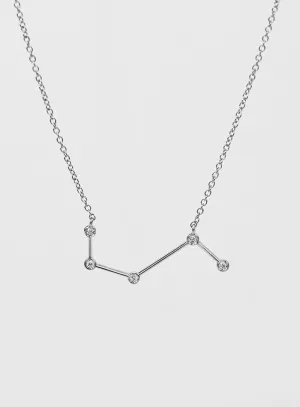 Star Sign Aries 18K Whitegold Necklace w. Diamond