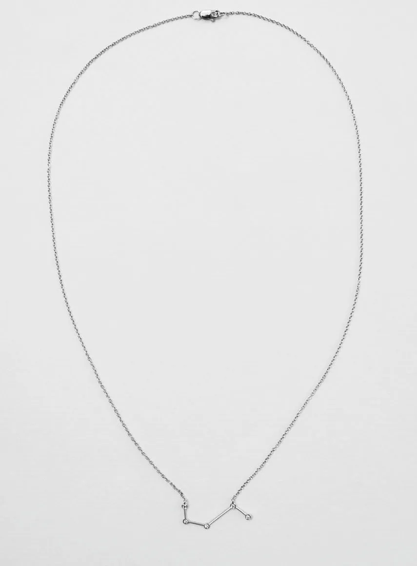 Star Sign Aries 18K Whitegold Necklace w. Diamond