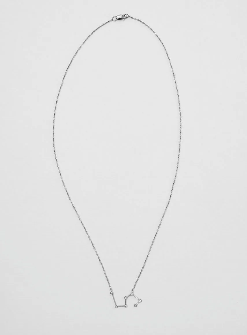 Star Sign Leo 18K Whitegold Necklace w. Diamond