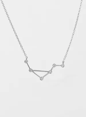 Star Sign Libra 18K Whitegold Necklace w. Diamond