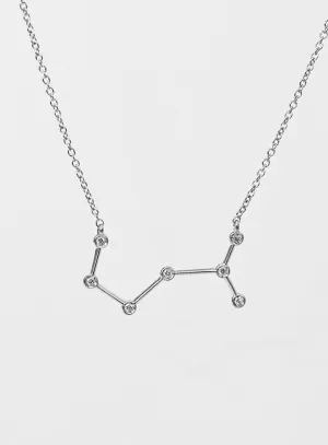 Star Sign Scorpio 18K Whitegold Necklace w. Diamond