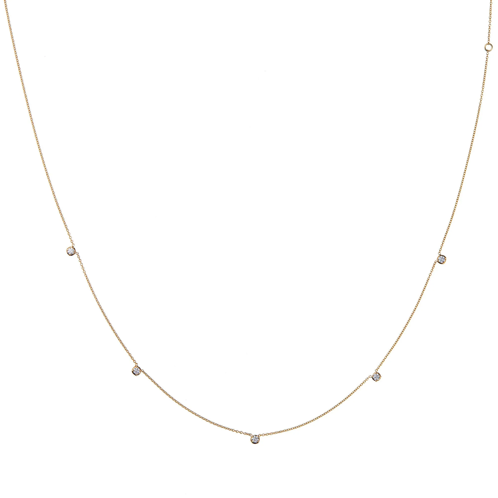 Stellar Five Star 18K Gold Necklace w. Diamonds