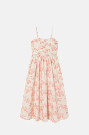 Strawberries Midi Dress Off-White