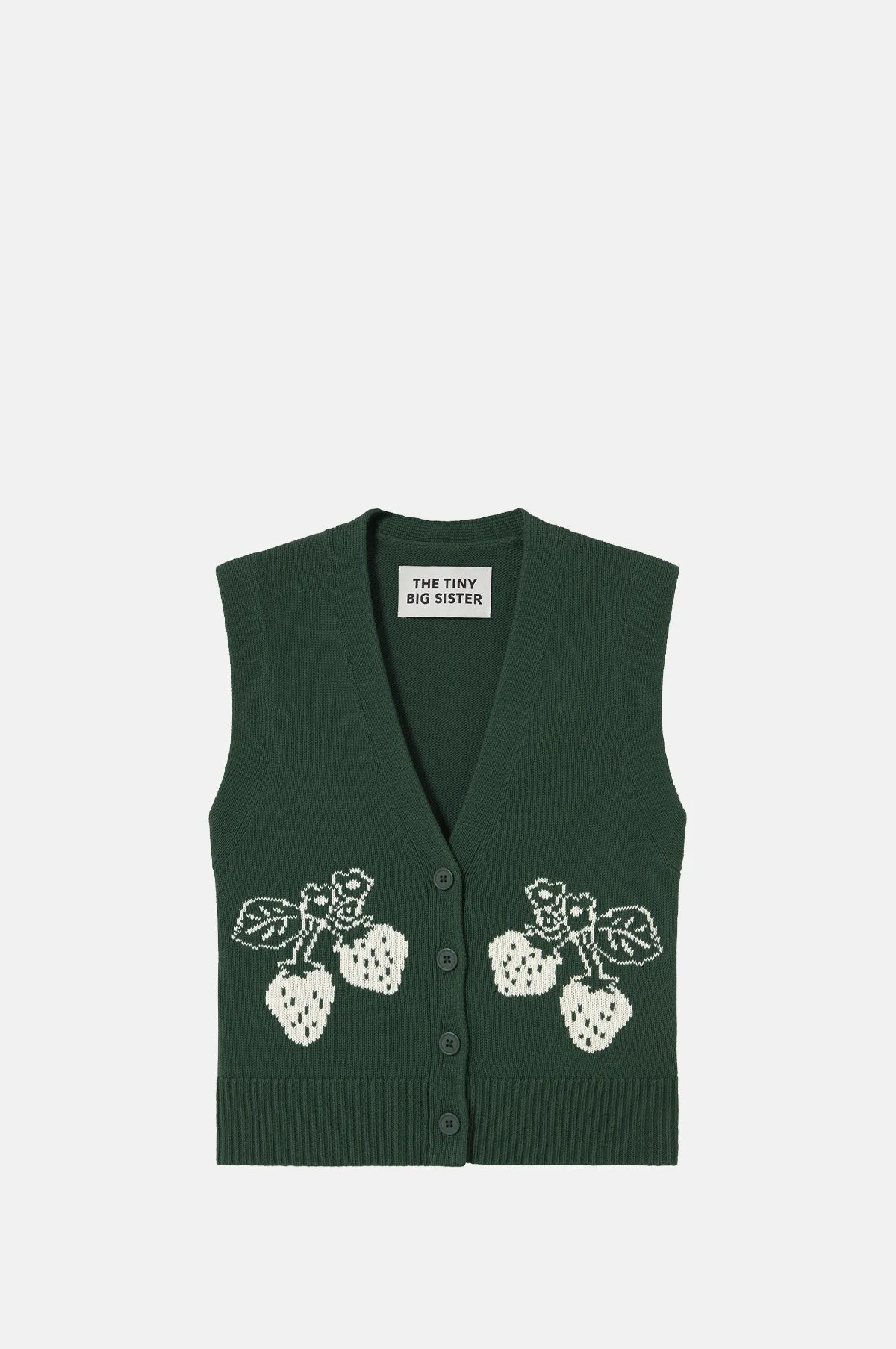 Strawberries Patric Vest Dark Emerald