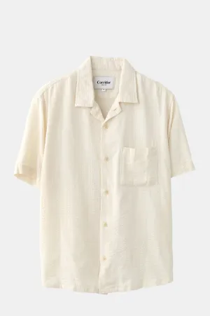 Striped Seersucker SS Shirt White