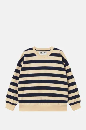 Striped Sweatshirt Light Cream/Navy