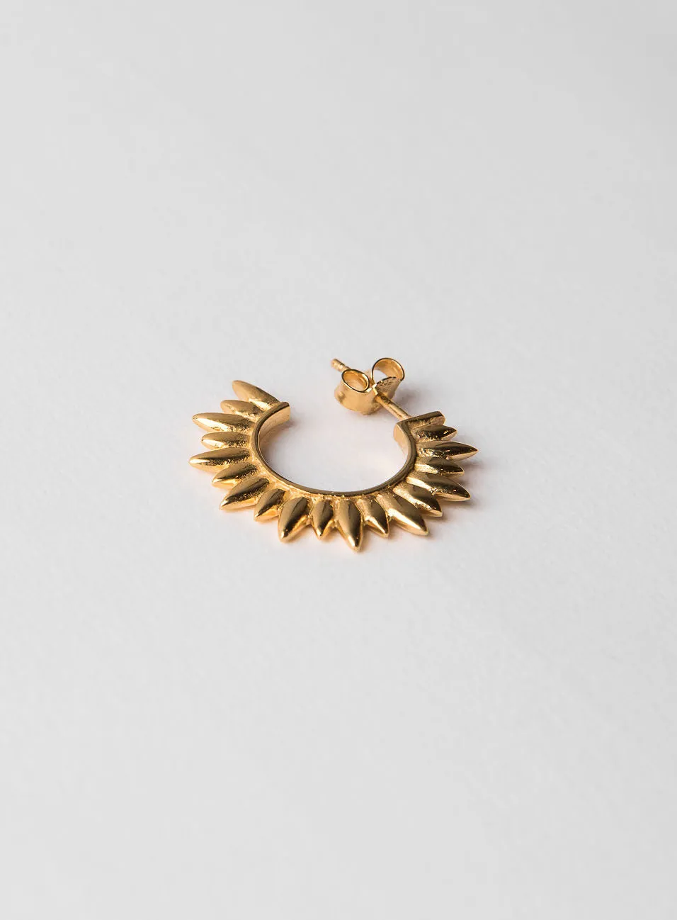 Sun 14K Gold Plated Hoop