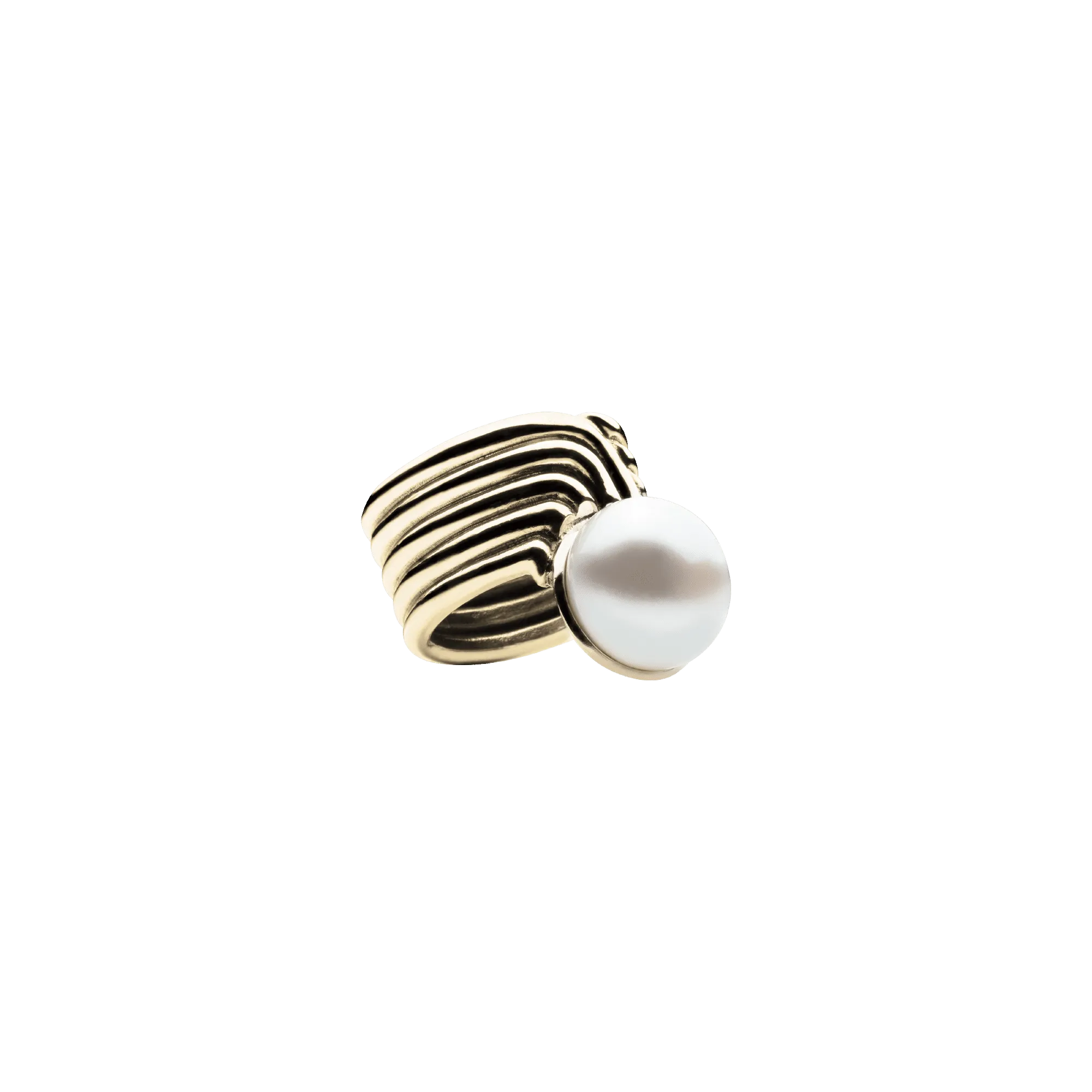 Supersonic Pearl Gold Ring - 14K Gold