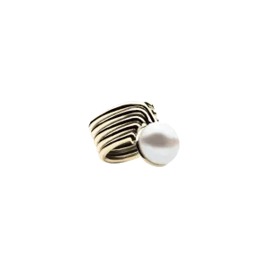 Supersonic Pearl Gold Ring - 14K Gold