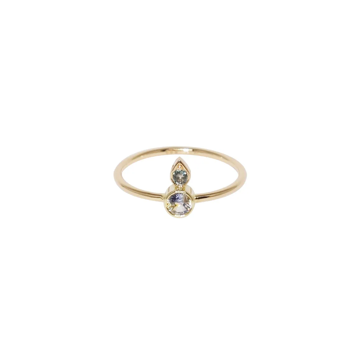 Tears 14K Gold Ring w. Sapphire