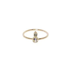 Tears 14K Gold Ring w. Sapphire