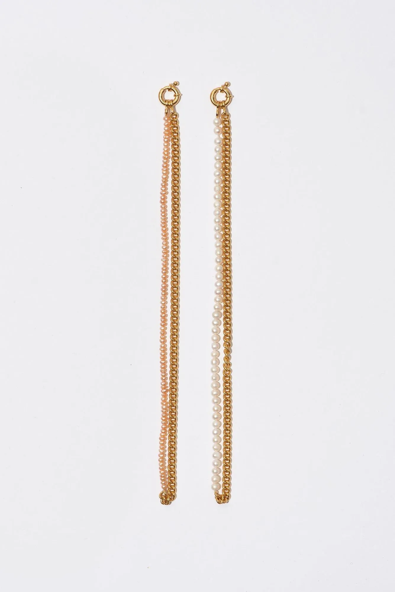 The 50/50 Small Gold Plated Necklace w. Pearls