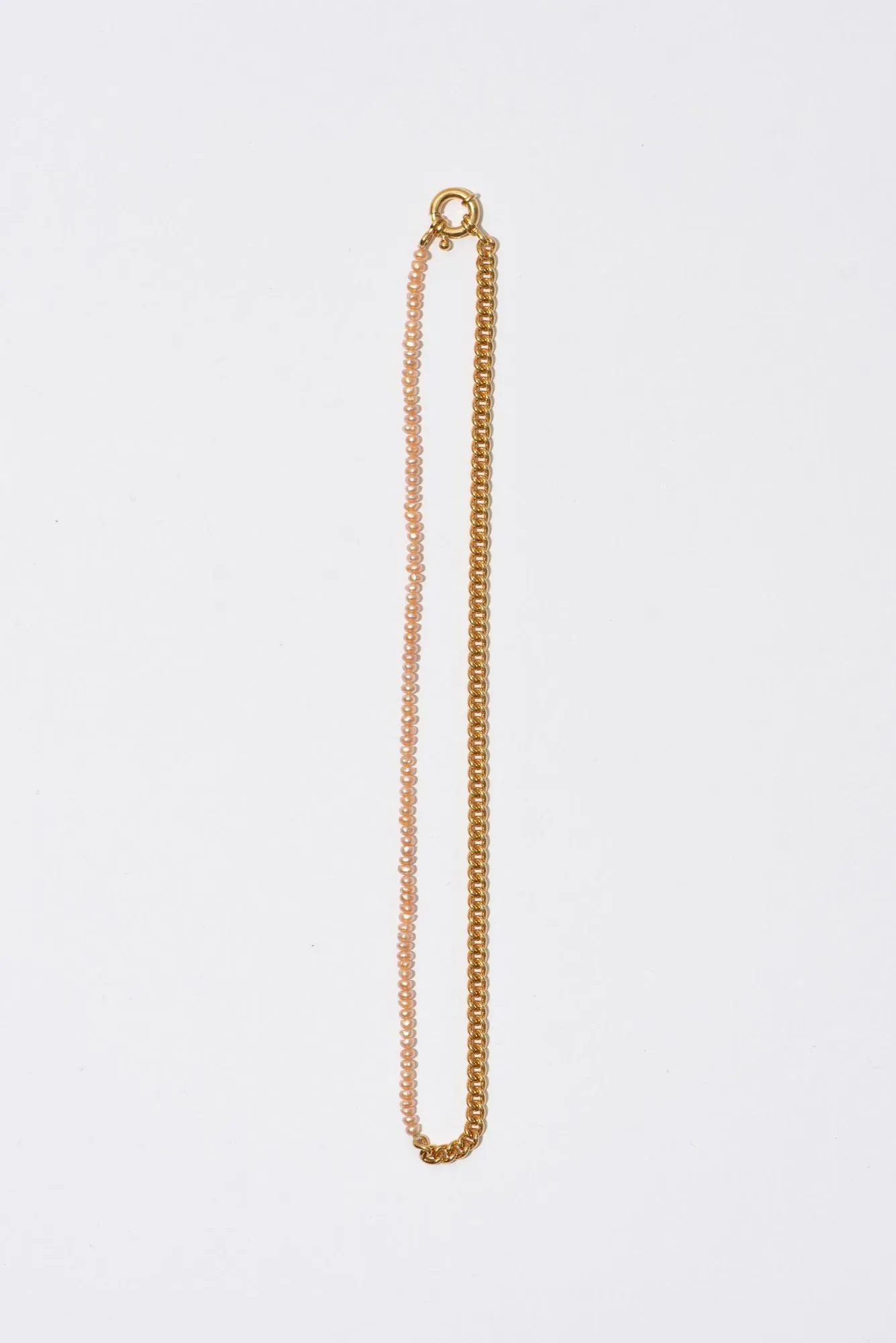 The 50/50 Small Sweet Orange Gold Plated Necklace w. Pearls