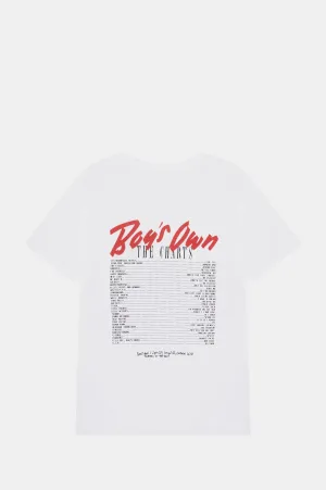 The Charts Tee White Red