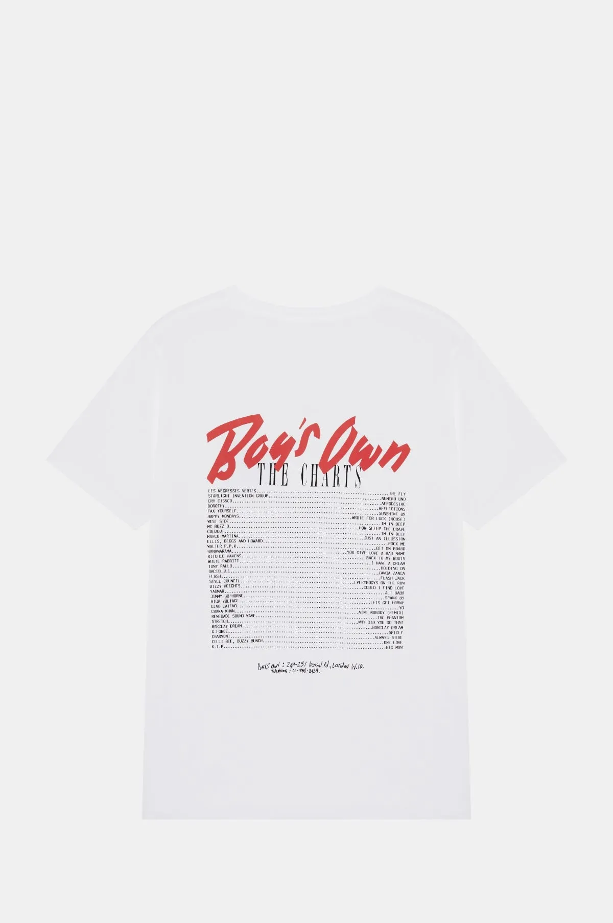 The Charts Tee White Red