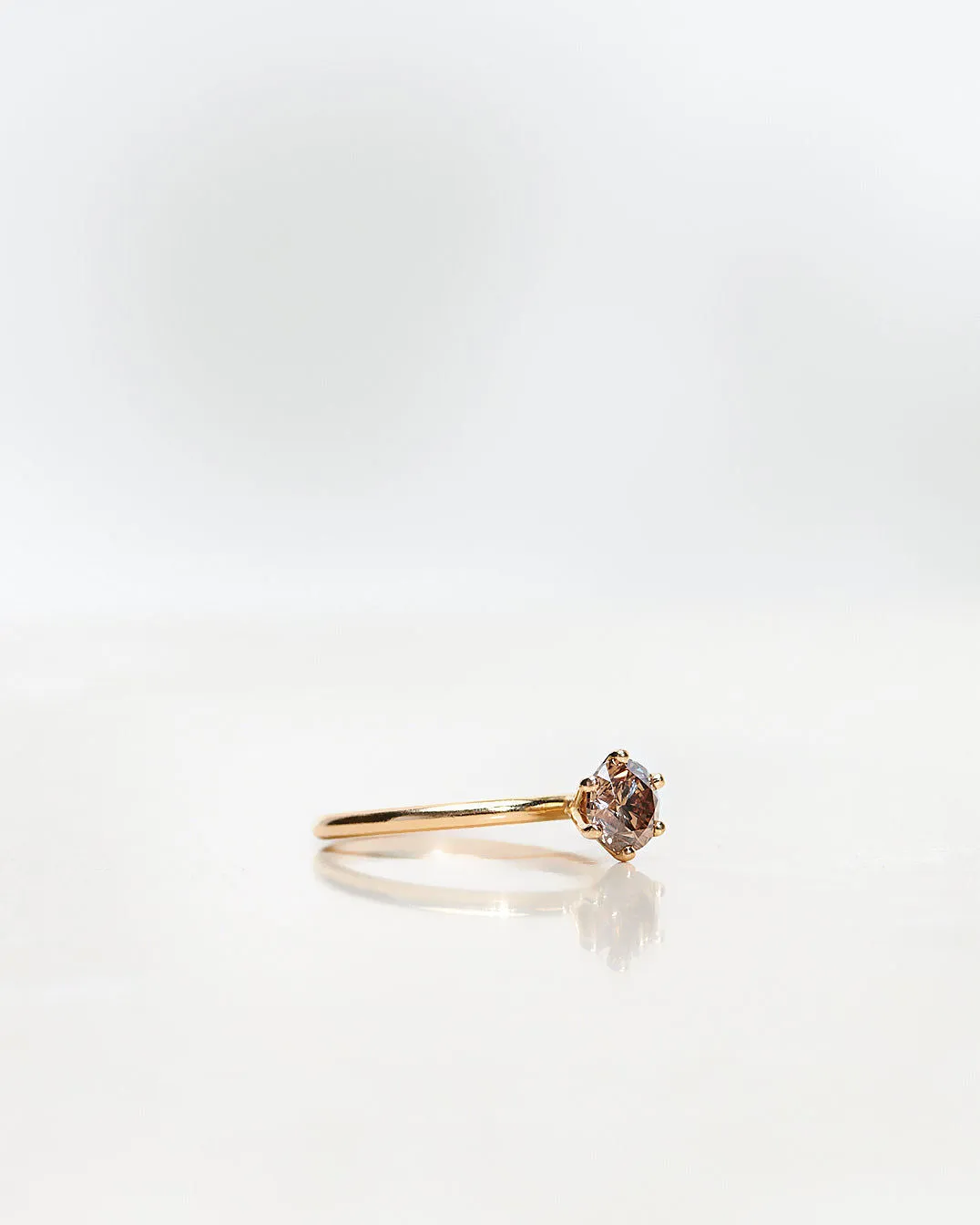 The Solitaire Chocolate 18K Gold, Whitegold or Rosegold Ring w. Diamond
