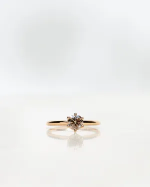 The Solitaire Chocolate 18K Gold, Whitegold or Rosegold Ring w. Diamond