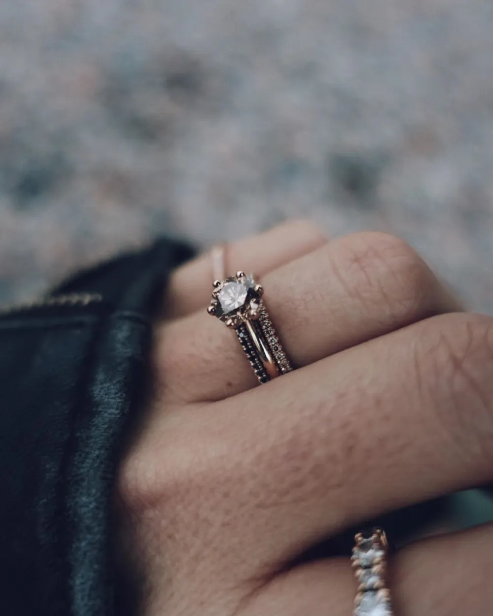 The Solitaire Chocolate 18K Gold, Whitegold or Rosegold Ring w. Diamond