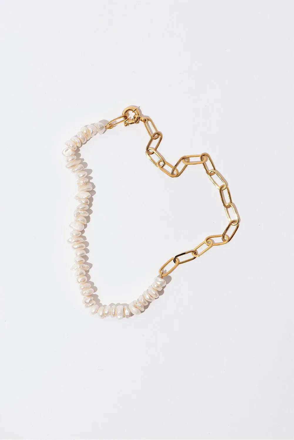 The Statement Gold Plated Necklace w. Pearls