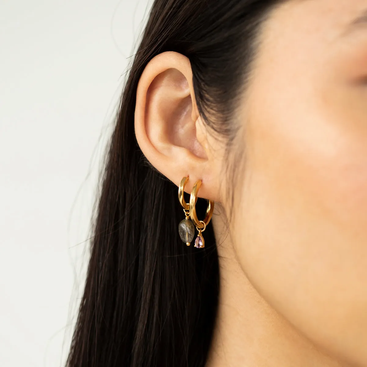 The Twist medium 18K Gold Plated Hoop