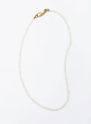 Thin pearl 14K Gold Plated Necklace w. Pearl