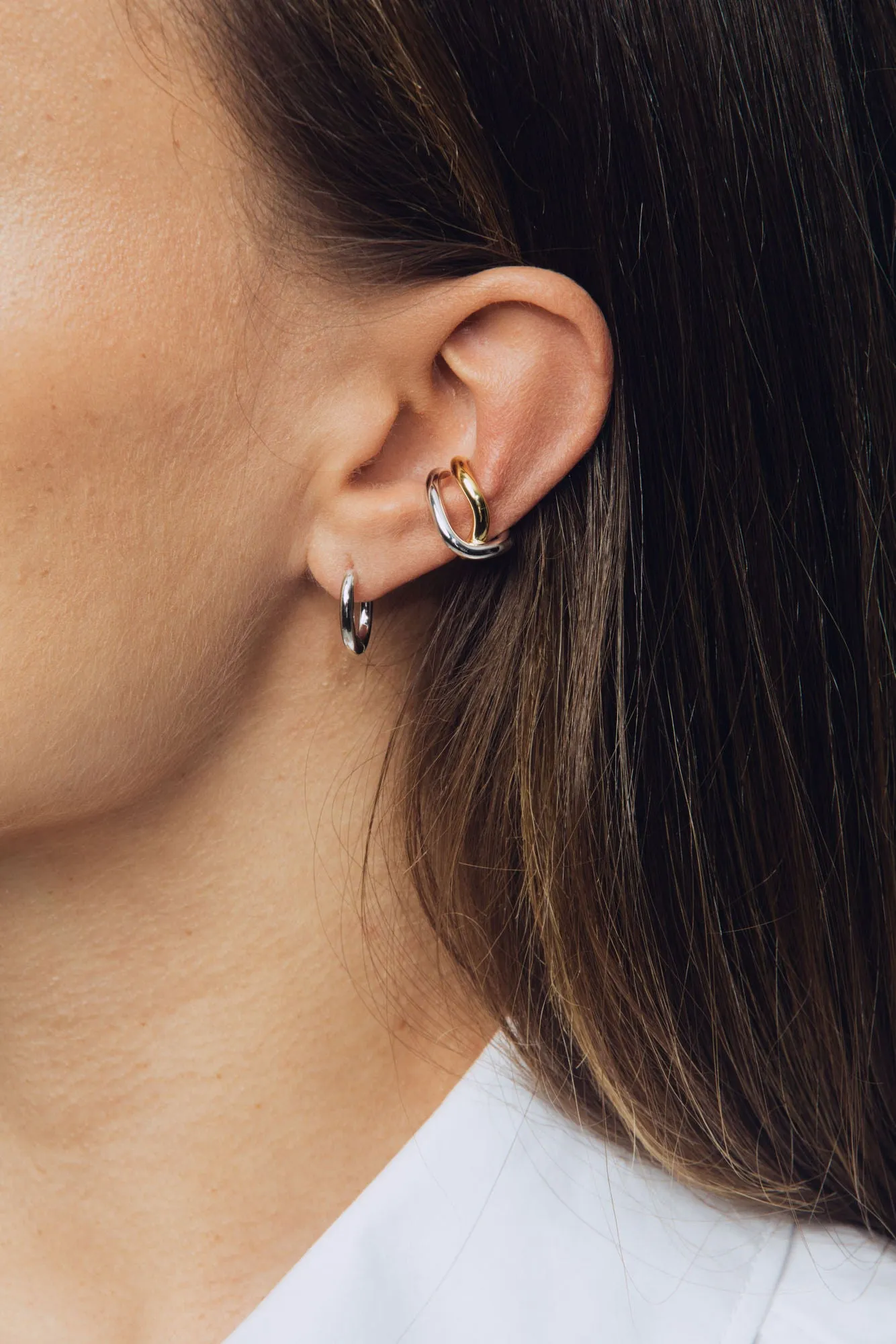 Thorn Double Mix Silver & Gold Ear Cuff